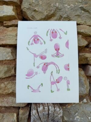 Illustration originale à l’aquarelle de âme rose, création unique et expressive de Charline Dailly, issue de son univers coloré et poétique.