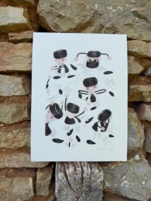 Illustration originale à l’aquarelle de danseur étoile, création unique et expressive de Charline Dailly, issue de son univers coloré et poétique.